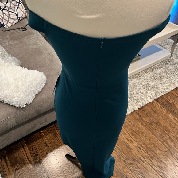 Hunter Green Asymmetrical Dress - Picture 6 of 6